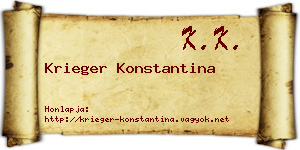 Krieger Konstantina névjegykártya
